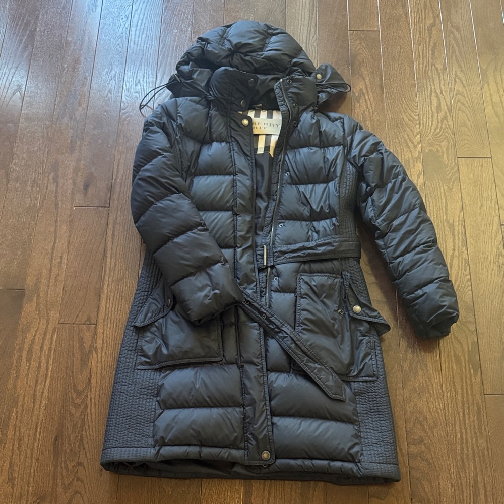 Burberry navy Hooded Puffer Jacket